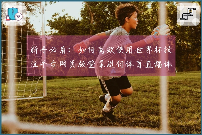 新手必看：如何高效使用世界杯投注平台网页版登录进行体育直播体验指南